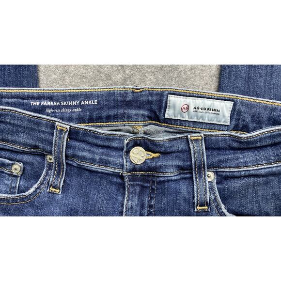 AG Adriano Goldschmied Jeans Womens 27 Farrah High Rise Skinny Ankle Raw Hem - Picture 9 of 14